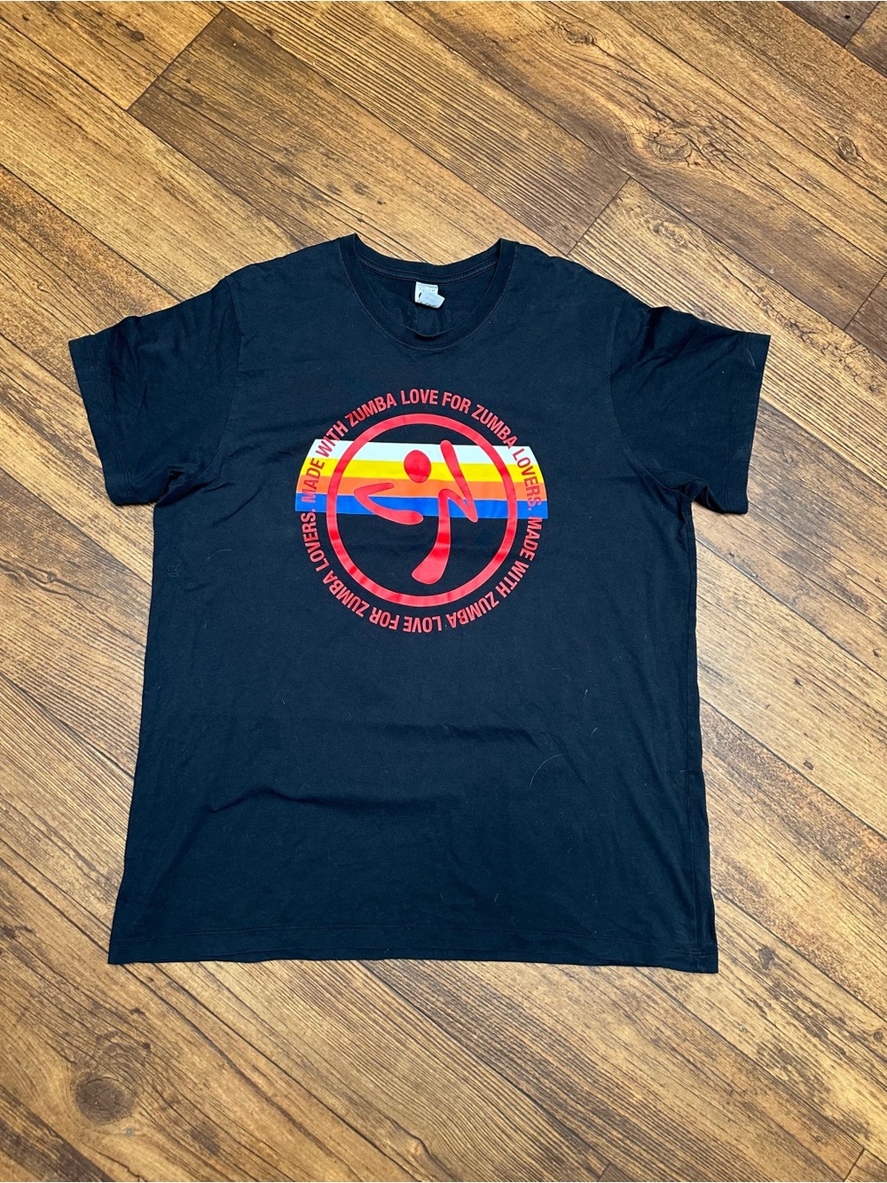 Zumba Fitness Black T‑Shirt with Rainbow Logo